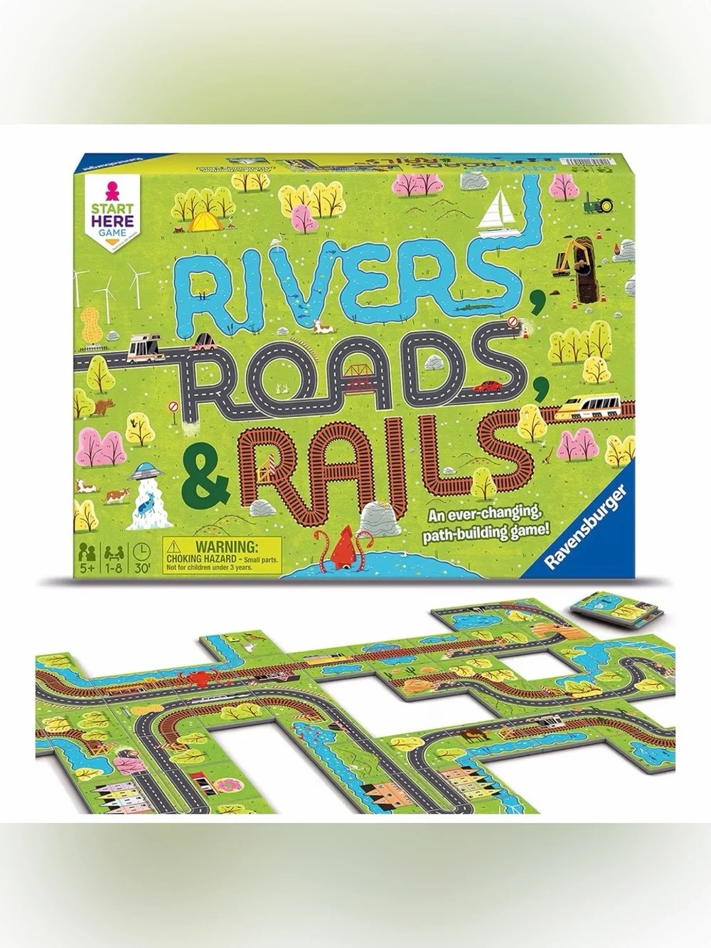 Ravensburger Rivers, Roads and Rails Innovative Matching Game for Kids 💯complete
